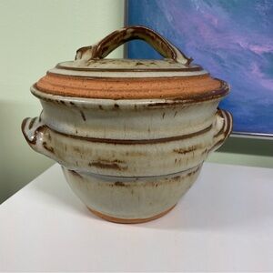 Bill Sax Studio Pottery Flameware Signed Vintage Covered Casserole Tureen